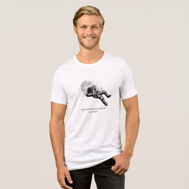 Astronaut som flyter vid månen – Inspirerande Min T Shirt (Framsida Full)