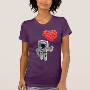 Astronaut som håller hjärtballonger T- Shirt T