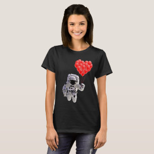 Astronaut som håller hjärtballonger T- Shirt T