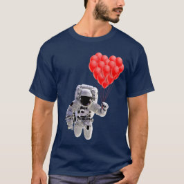 Astronaut som håller hjärtballonger T- Shirt T
