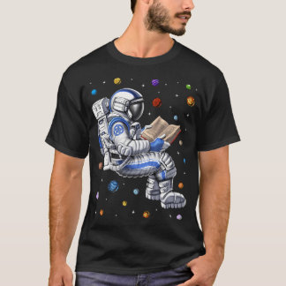 Astronaut som läser bok t shirt
