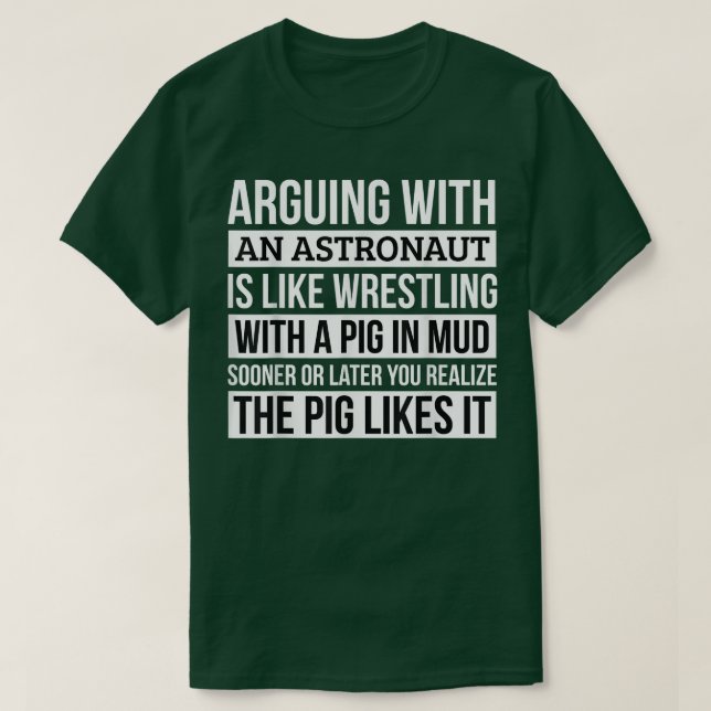Astronaut, som med en Gris i Lera T Shirt (Design framsida)