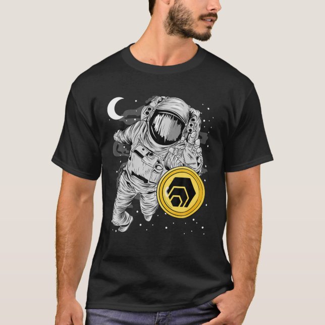 Astronaut som når HEX-mynningen till Måne Crypto T Shirt (Framsida)