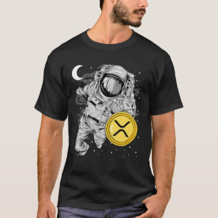 Astronaut som når Ripple XRP- mynningen till Mån T Shirt
