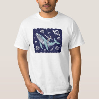 Astronaut som rider en val t shirt
