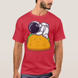 Astronaut som sover på Taco Food Tecknad T Shirt
