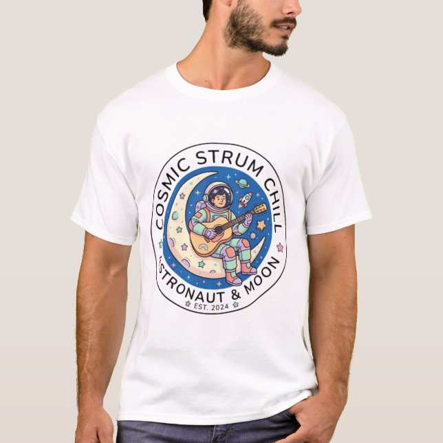 Astronaut som spelar gitarr t shirt (Framsida)