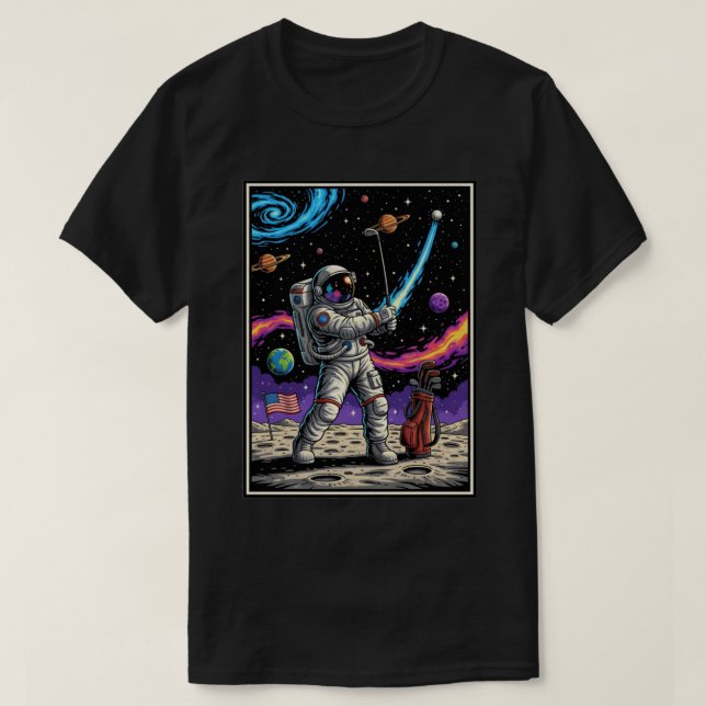 Astronaut som spelar golf t shirt (Design framsida)