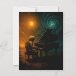 Astronaut som spelar piano i delad verklighet - Su Vykort