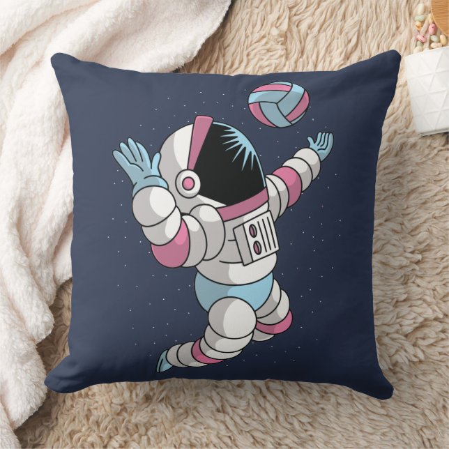 Astronaut som spelar volleyboll i rymden kudde (Filt)