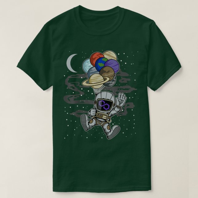 Astronaut som viker polygonmyntet till Måne Cr T Shirt (Design framsida)