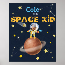 👨 ‍ 🚀 Astronaut sött rymdtema Anpassningsbar Fot Poster