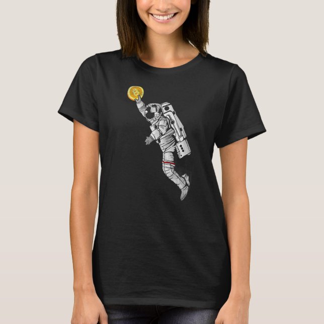 Astronaut Space B Bitcoin Crypto 1 T Shirt (Framsida)