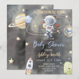 Astronaut Space Baby Shower-inbjudan Inbjudningar