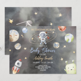 Astronaut Space Baby Shower-inbjudan Inbjudningar