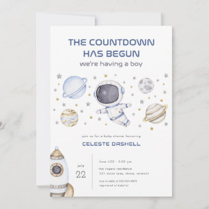 Astronaut Space Baby Shower-inbjudan Inbjudningar