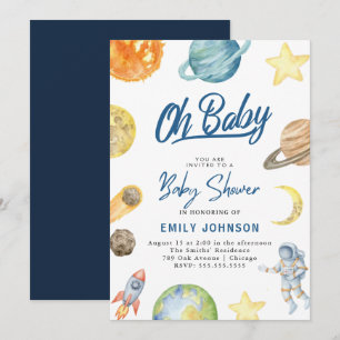 Astronaut Space Babyduschinbjudan Inbjudningar