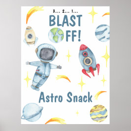 Astronaut Space Birthday Astro Snack Poster