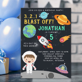 Astronaut Space Birthday Boy Party - Blast Off Inbjudningar