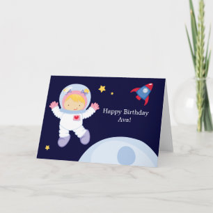 Astronaut Space Birthday Kort