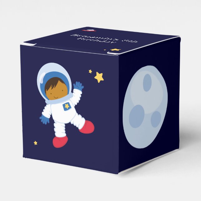 Astronaut Space Birthday Party Personalized Favor Presentaskar (Framsidan Sidan)