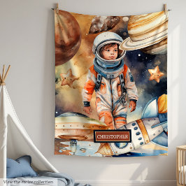 Astronaut Space Blanket Planets Galaxy Best Gift Fleecefilt