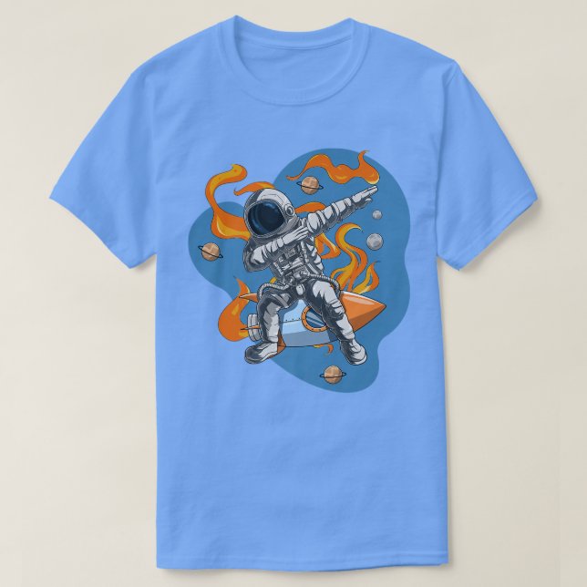 Astronaut Space Dabbing Spaceman Måne Mars Planets T Shirt (Design framsida)