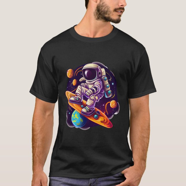 Astronaut Space Dancing Dancers Explers Planets T Shirt (Framsida)