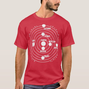 Astronaut Space Day Universe Planets Måne Stars T- T Shirt