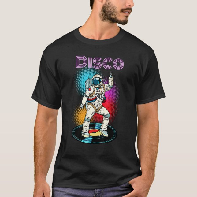 Astronaut Space Disco Danco- Graphic Coola Design T Shirt (Framsida)
