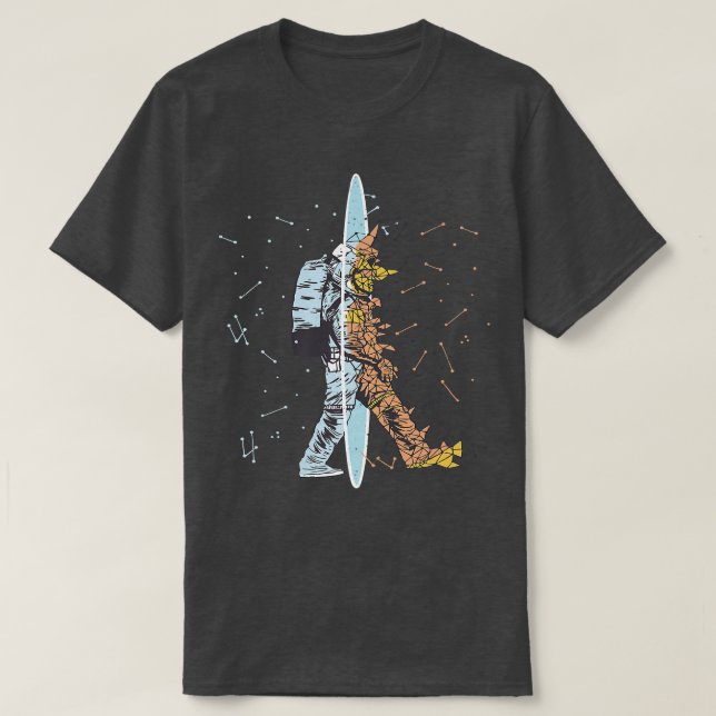 Astronaut Space flytande Måne Mars Planets Premium T Shirt (Design framsida)