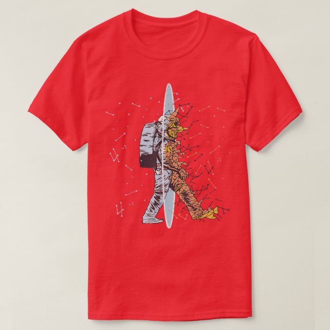Astronaut Space flytande Måne Mars Planets T-Shirt (Design framsida)