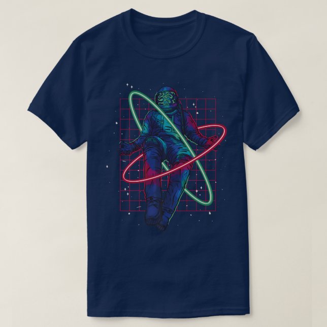 Astronaut Space flytande Måne Mars Planets T Shirt (Design framsida)