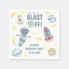 Astronaut Space Födelsedagsfest Pappersservett