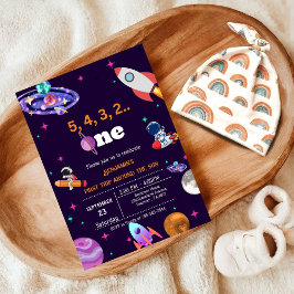 Astronaut Space första resa runt sol födelsedag Inbjudningar