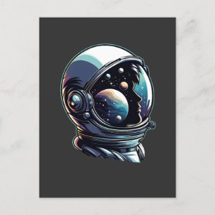 Astronaut Space Helmet Vykort