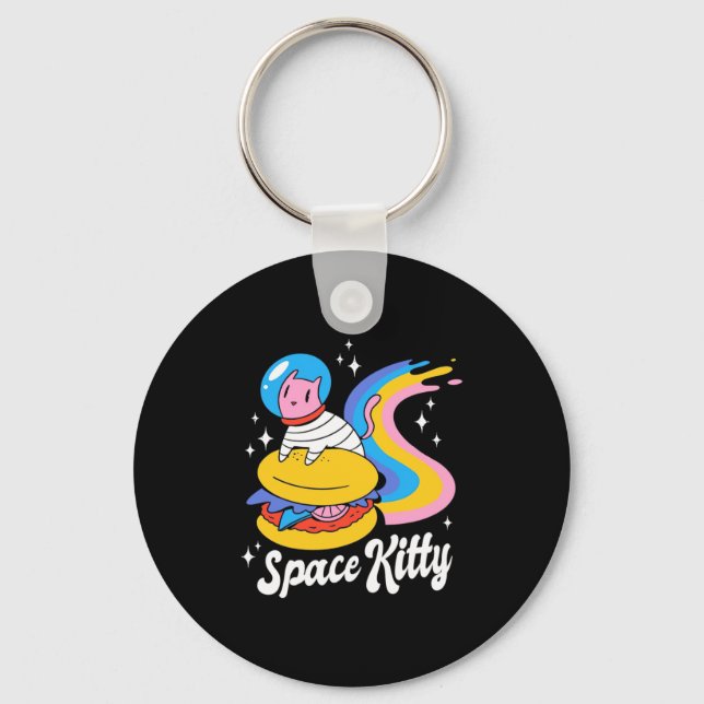 Astronaut Space Katt Nyckelring (Framsida)
