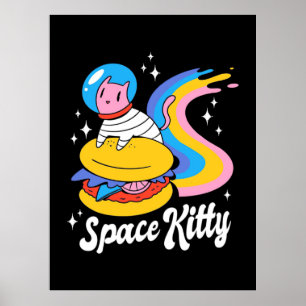 Astronaut Space Katt Poster