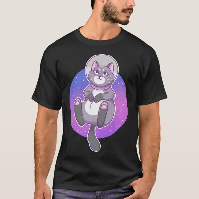 Astronaut Space Kattunge T Shirt (Framsida)
