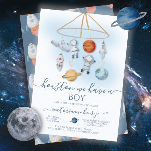 Astronaut Space Mobile Baby Shower Inbjudningar