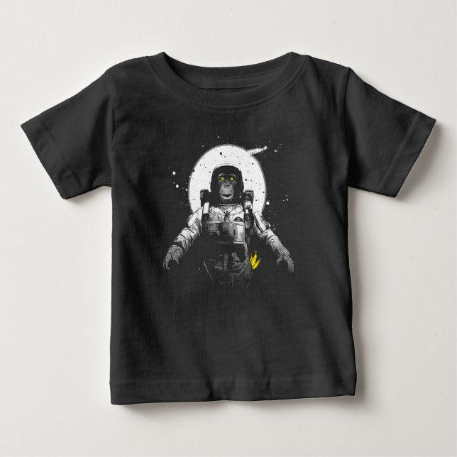 Astronaut Space Monkey och Bananas Funny T Shirt (Framsida)