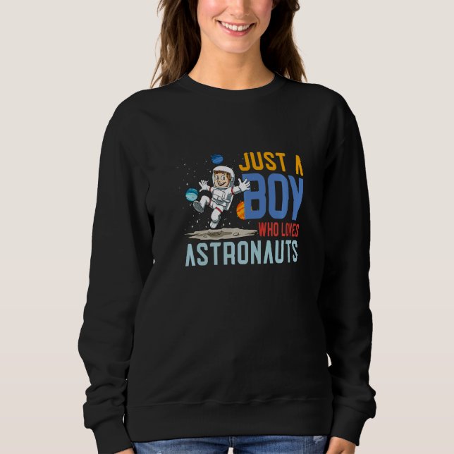 Astronaut Space Planets Galaxy Astronomy Kids T Shirt (Framsida)