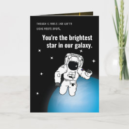 Astronaut/Space Social Avstånd svart födelsedag Kort