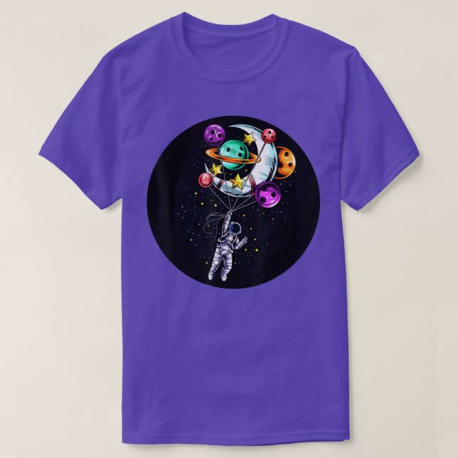Astronaut Space Spaceman Måne Mars Balloons Planet T Shirt (Design framsida)