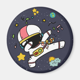 Astronaut Space Tecknad Magnet