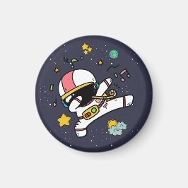 Astronaut Space Tecknad Magnet
