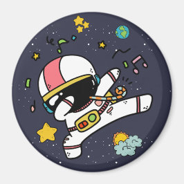 Astronaut Space Tecknad Magnet