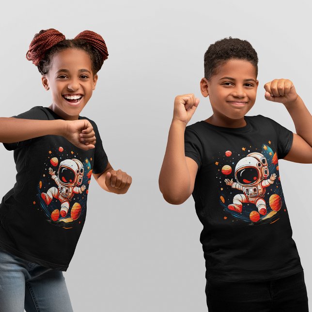 Astronaut Space Tecknad T Shirt (Astronaut Space Cartoon T-Shirt)