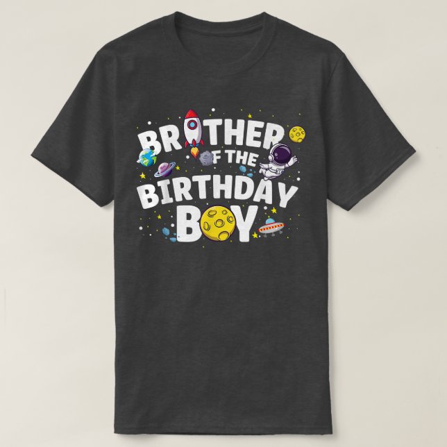 Astronaut Space Temaparty Brother of the Birthda T Shirt (Design framsida)