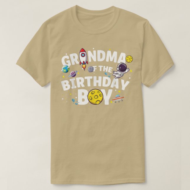 Astronaut Space Temaparty Grandma of the Birthda T Shirt (Design framsida)